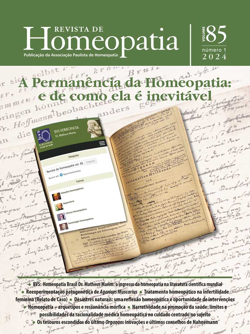 Revista de Homeopatia Volume 85 - Número 1